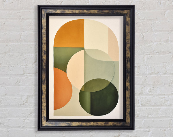 Circle Abstract Orange Framed Print