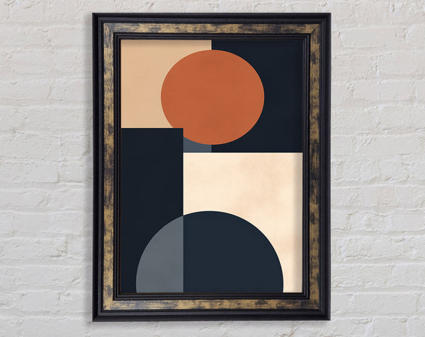 Circles And Square Modern Framed Print