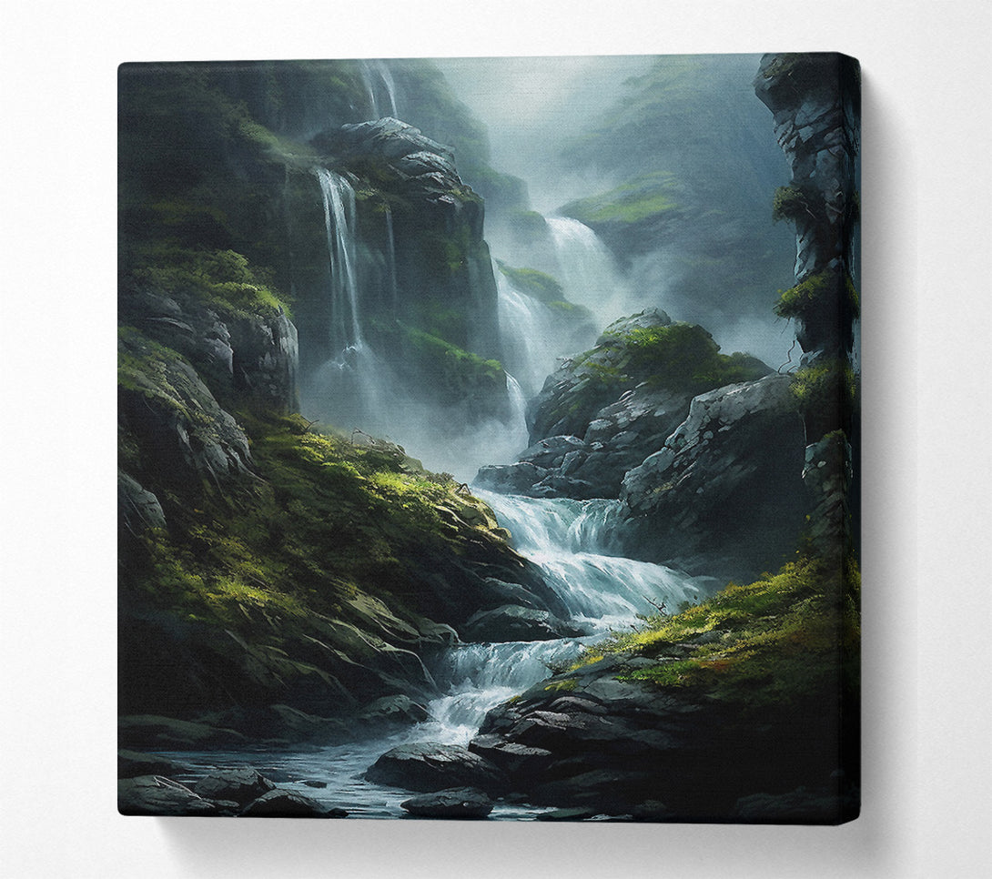  A Canvas Print of Cliffs And Waterfalls Canvas Wall Art