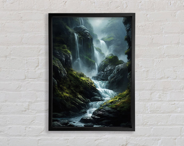Cliffs And Waterfalls Framed Print