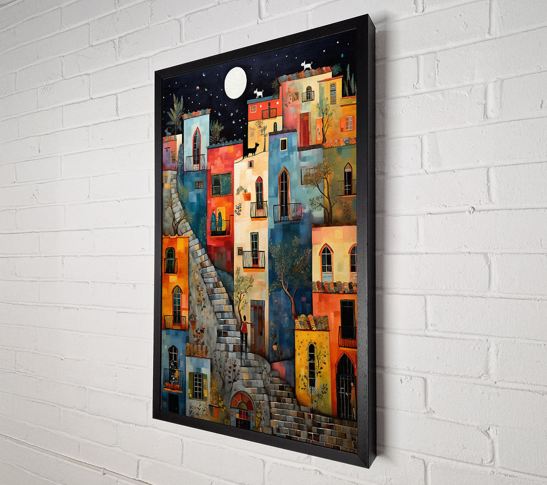  A Canvas Print of Cobbled Street Dreams Canvas Wall Art