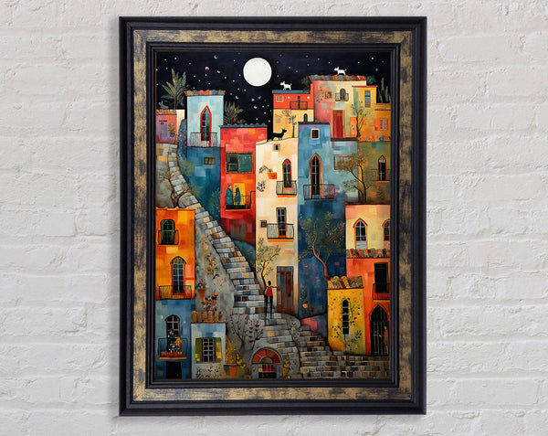 Cobbled Street Dreams Framed Print