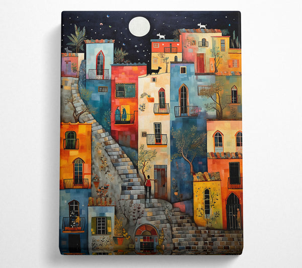  A Canvas Print of Cobbled Street Dreams Canvas Wall Art