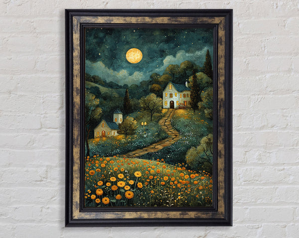 Cobblestone House Walk Framed Print