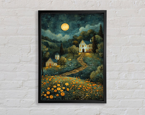 Cobblestone House Walk Framed Print