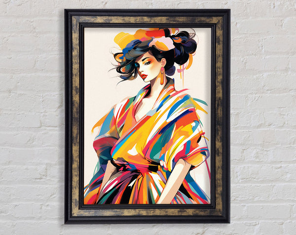 Colour Dress Vintage Fashion Framed Print