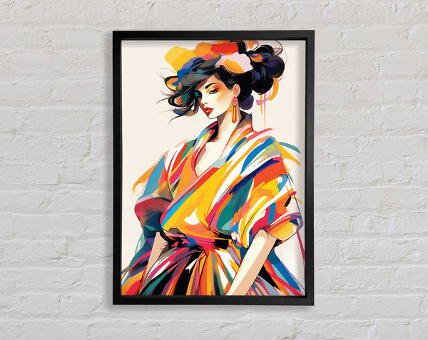 Colour Dress Vintage Fashion Framed Print
