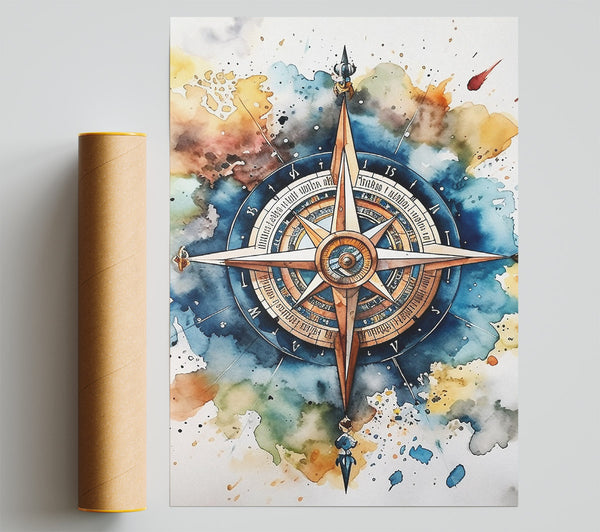 Compass Watercolour Poster