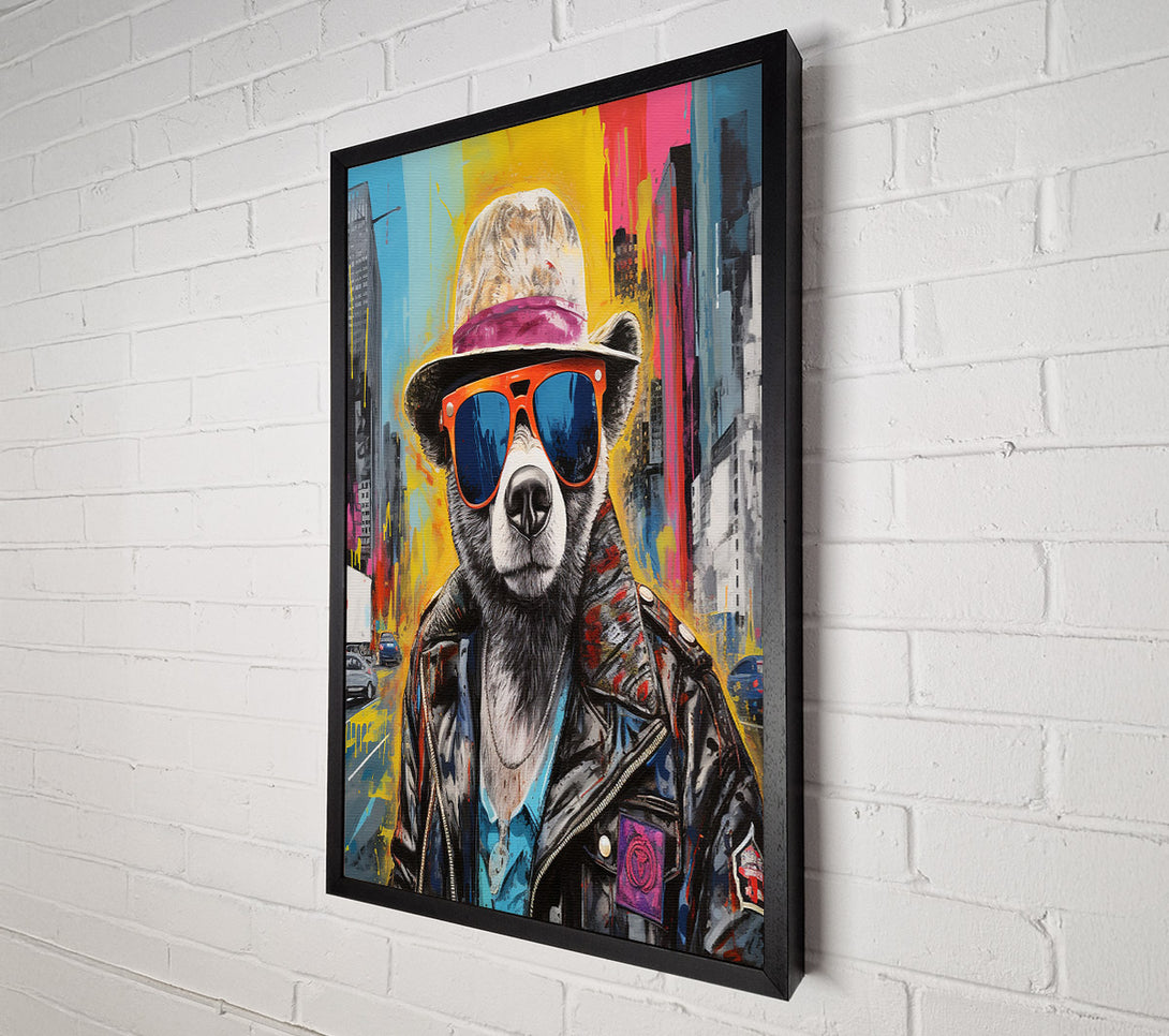  A Canvas Print of Cool City Bear Canvas Print