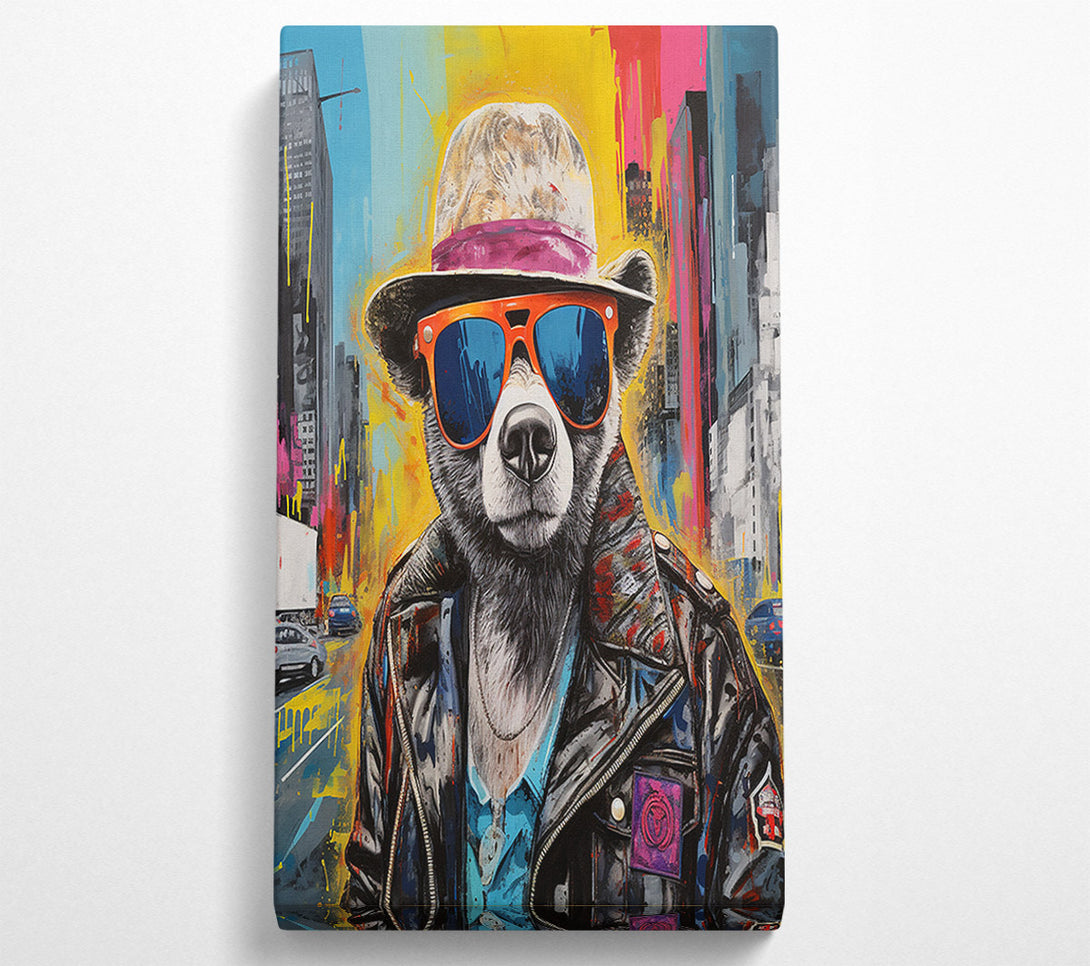  A Canvas Print of Cool City Bear Canvas Print