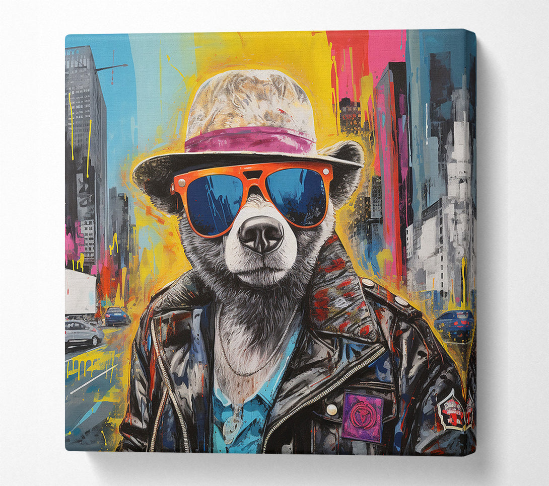  A Canvas Print of Cool City Bear Canvas Print
