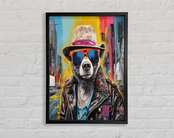 Cool City Bear Framed Print