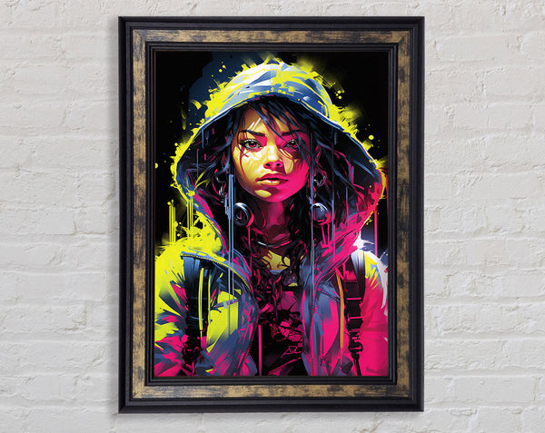 Cool Fluorescent Girl Framed Print
