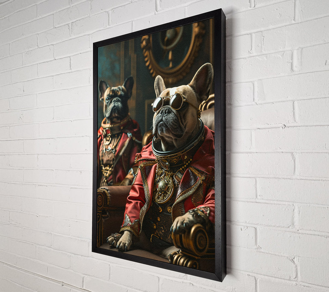  A Canvas Print of Cool French Bull Dogs Renaissance Canvas Art