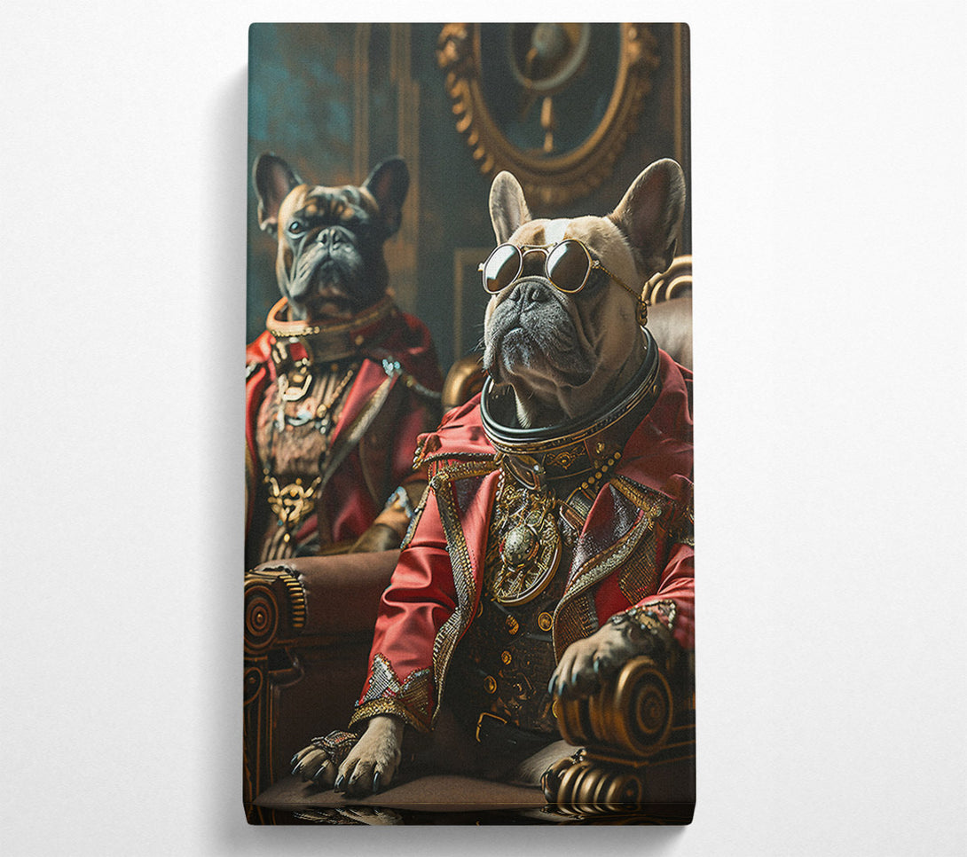  A Canvas Print of Cool French Bull Dogs Renaissance Canvas Art