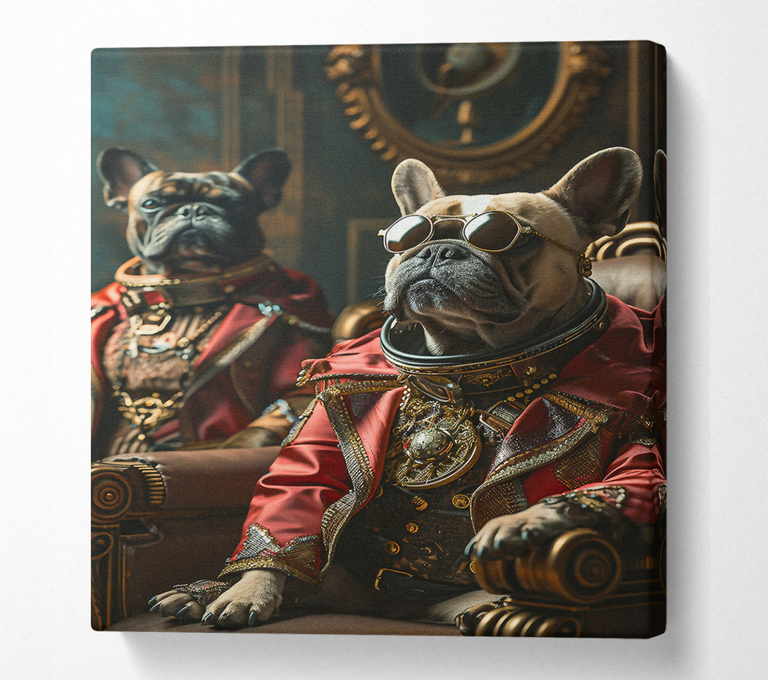  A Canvas Print of Cool French Bull Dogs Renaissance Canvas Art