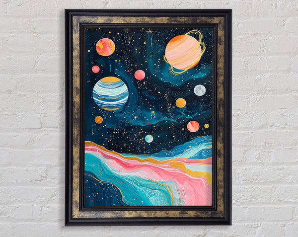 Cosmic Galaxy Swirl Framed Print