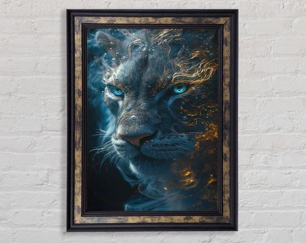 Cosmic Lion Framed Print