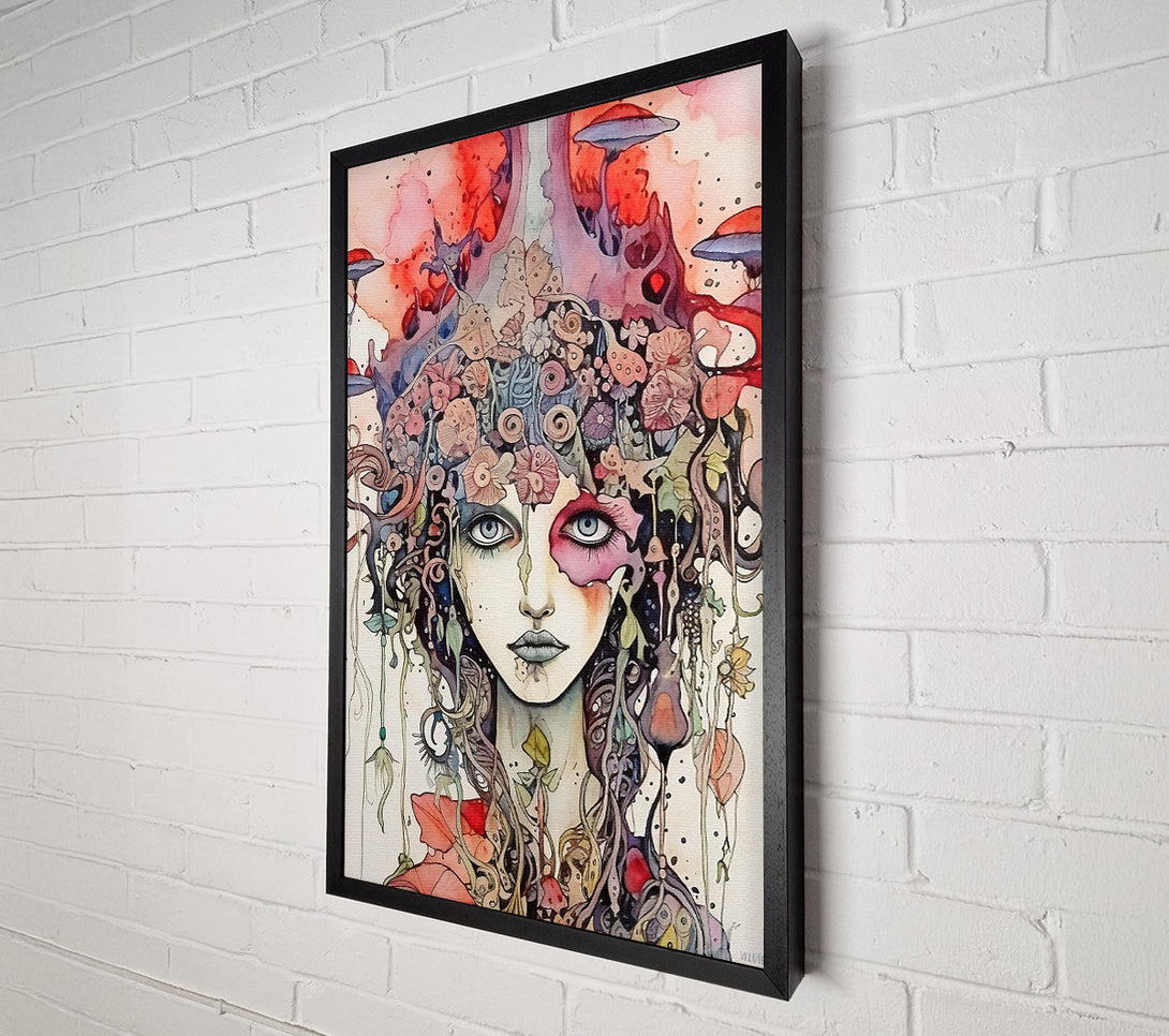  A Canvas Print of Cosmic Mind Girl Canvas Wall Art