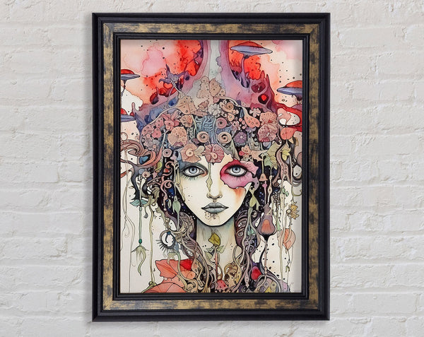 Cosmic Mind Girl Framed Print