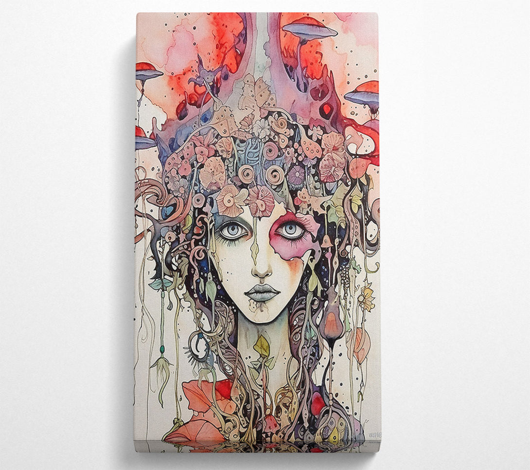  A Canvas Print of Cosmic Mind Girl Canvas Wall Art