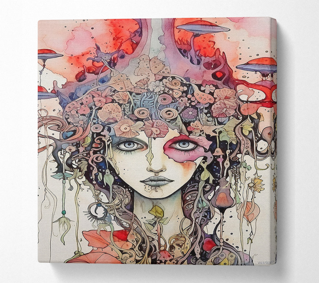  A Canvas Print of Cosmic Mind Girl Canvas Wall Art