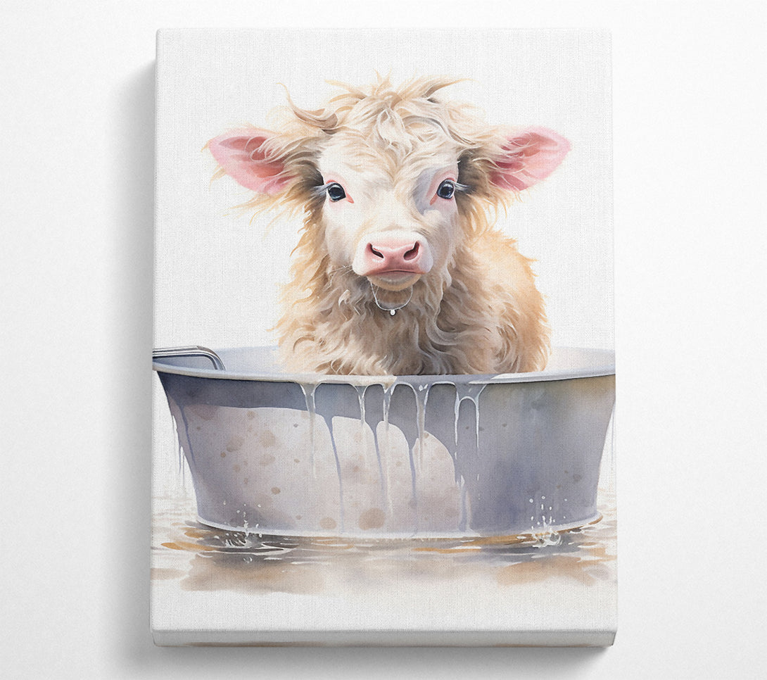  A Canvas Print of Cow Bath Canvas Print