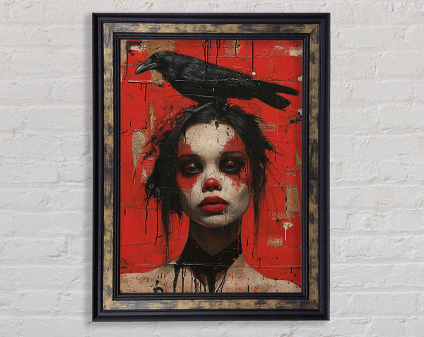 Crow On The Lady Framed Print