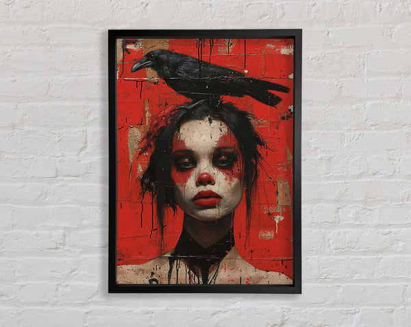 Crow On The Lady Framed Print