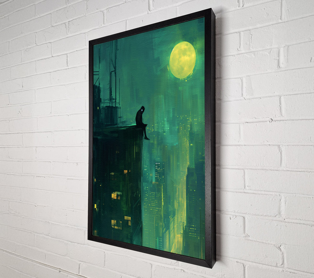  A Canvas Print of Cyber Punk Roof Top Canvas Print