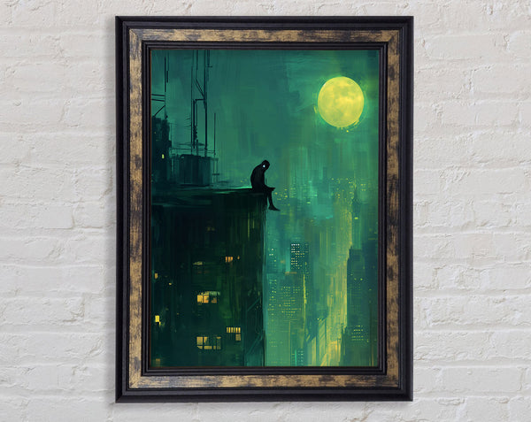 Cyber Punk Roof Top Framed Print