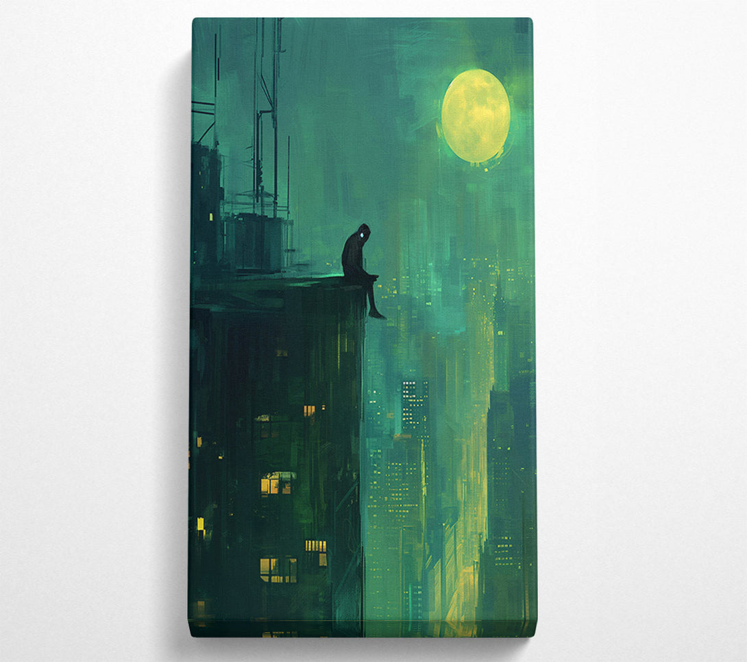 A Canvas Print of Cyber Punk Roof Top Canvas Print