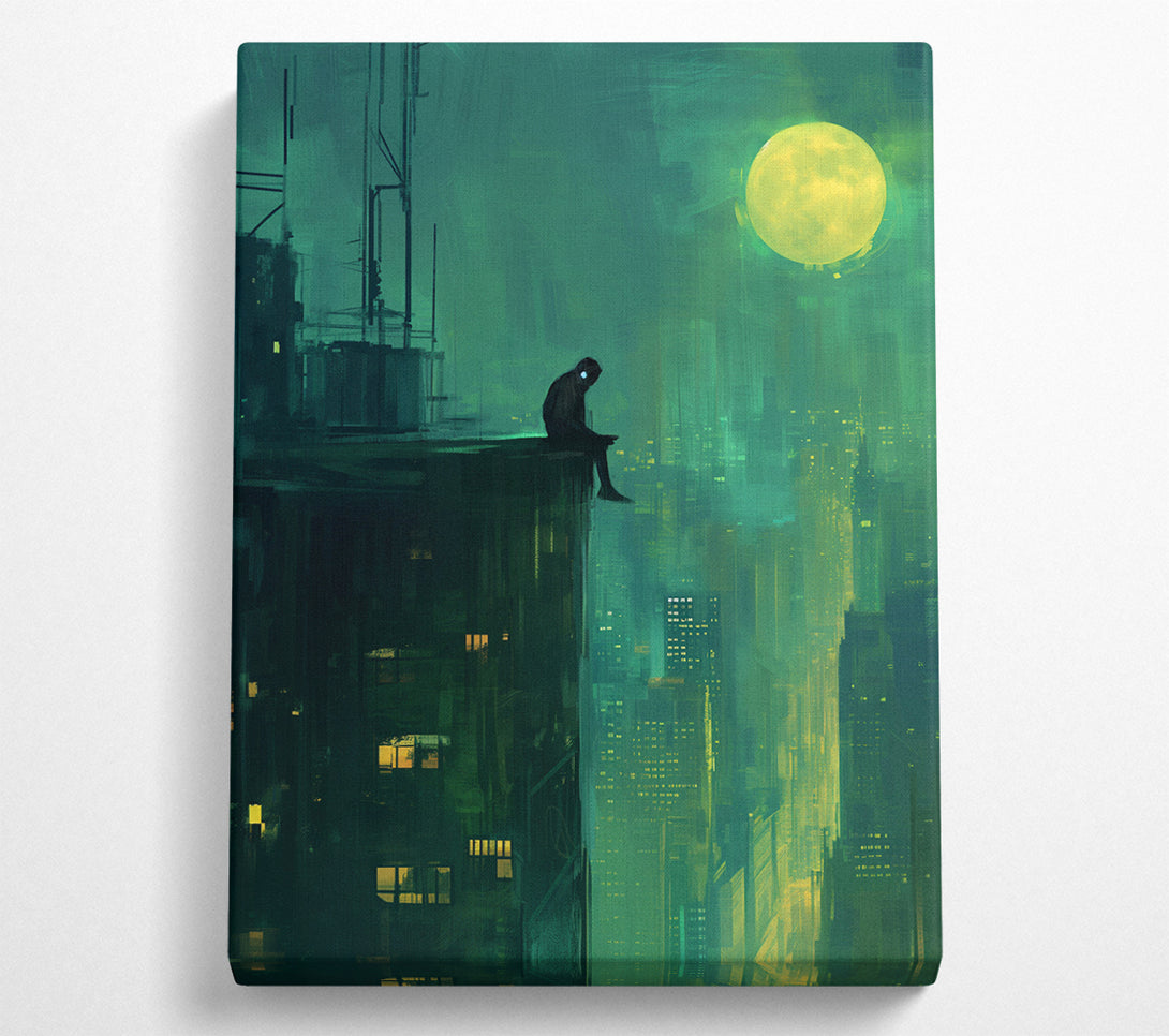  A Canvas Print of Cyber Punk Roof Top Canvas Print