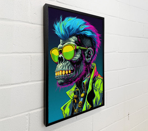 Cyberpunk Neon Chimp