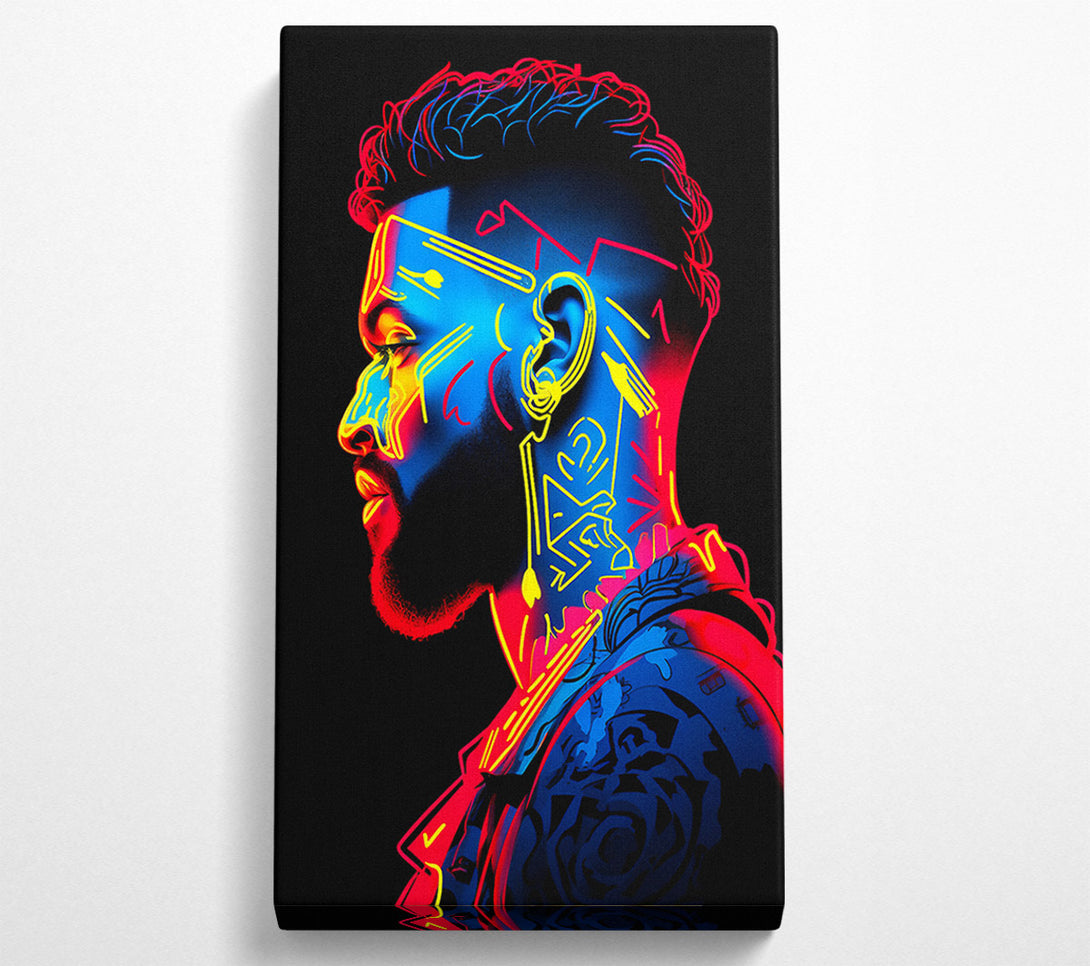  A Canvas Print of Cyberpunk Neon Man Canvas Print