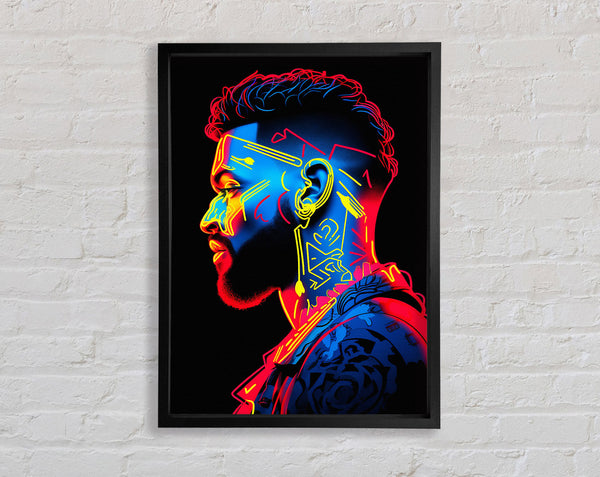Cyberpunk Neon Man Framed Print