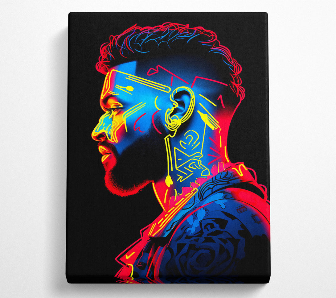 A Canvas Print of Cyberpunk Neon Man Canvas Print