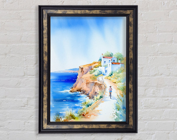 Cycle Down The Coast Framed Print