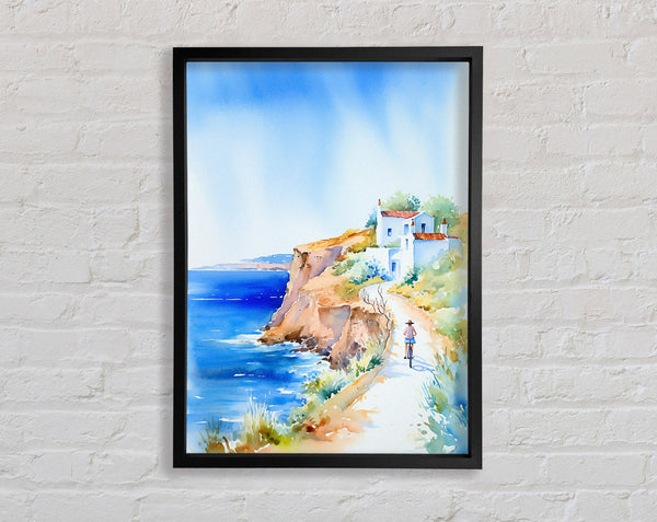 Cycle Down The Coast Framed Print