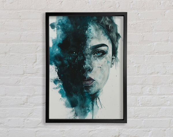 Deep Blue Face Framed Print