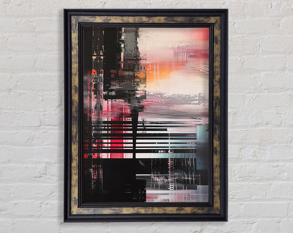 Distressed Abstract Lines Framed Print