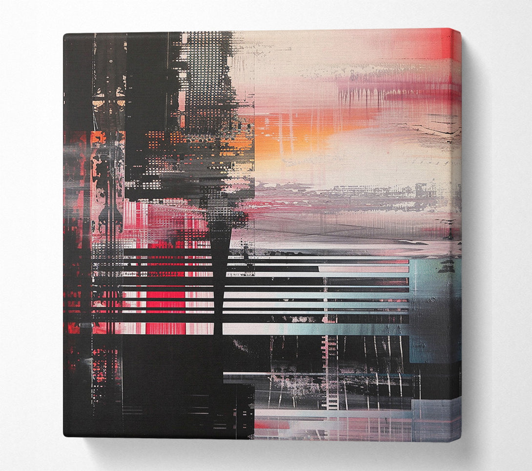  A Canvas Print of Distressed Abstract Lines Canvas Art
