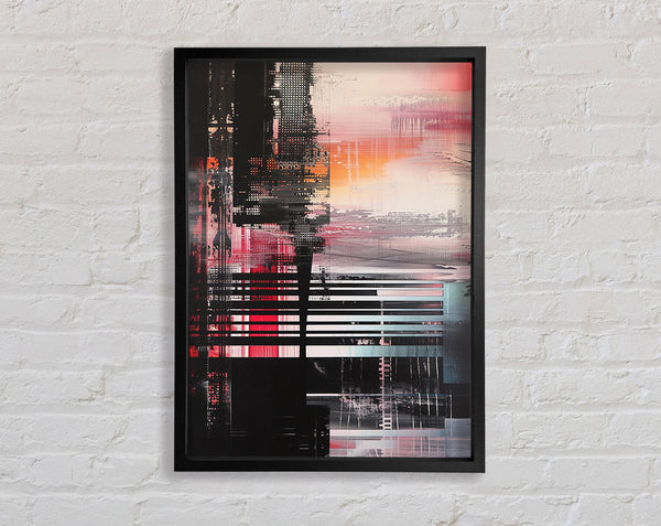 Distressed Abstract Lines Framed Print