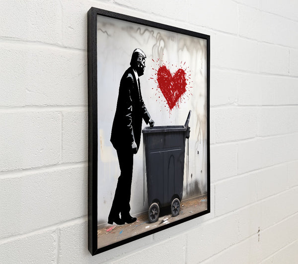 Donald Trump Heart Graffiti Wheelie Bin