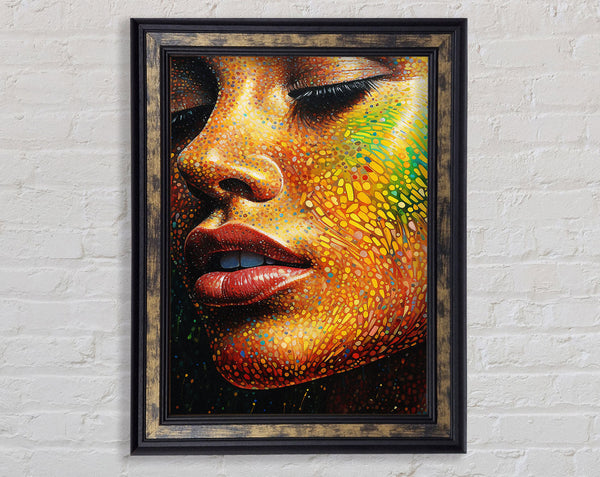 Dot Colour Woman Framed Print
