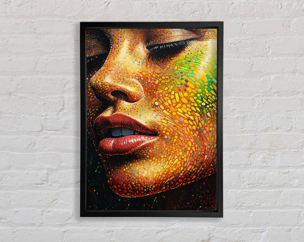 Dot Colour Woman Framed Print