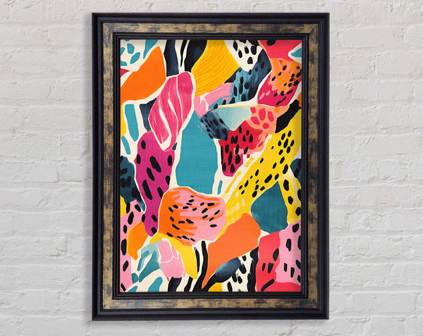 Dotted Shapes Framed Print