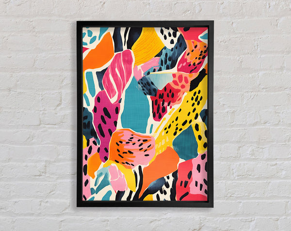 Dotted Shapes Framed Print