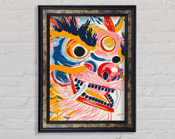 Dragon Brushstrokes Framed Print