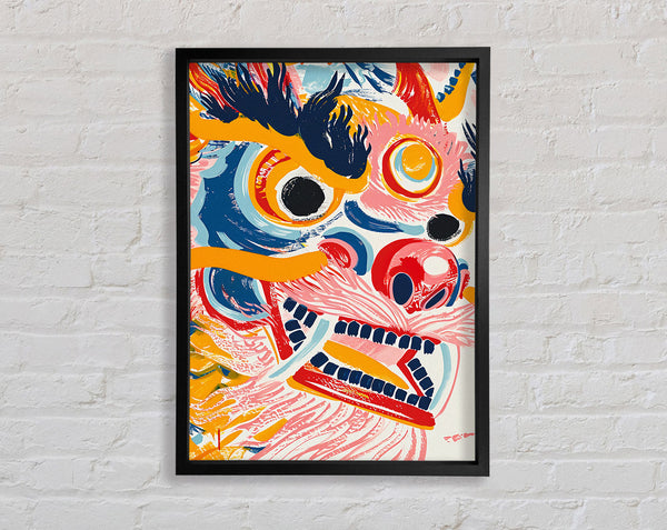 Dragon Brushstrokes Framed Print